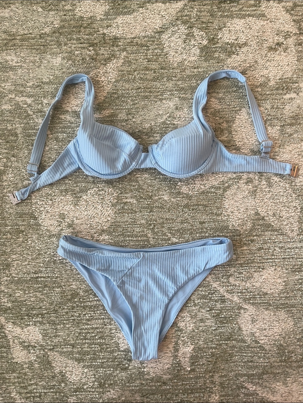 Vetchy Laguna Bikini Baby Blue Ribbed Set